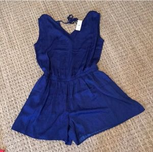 Loft royal blue satin romper